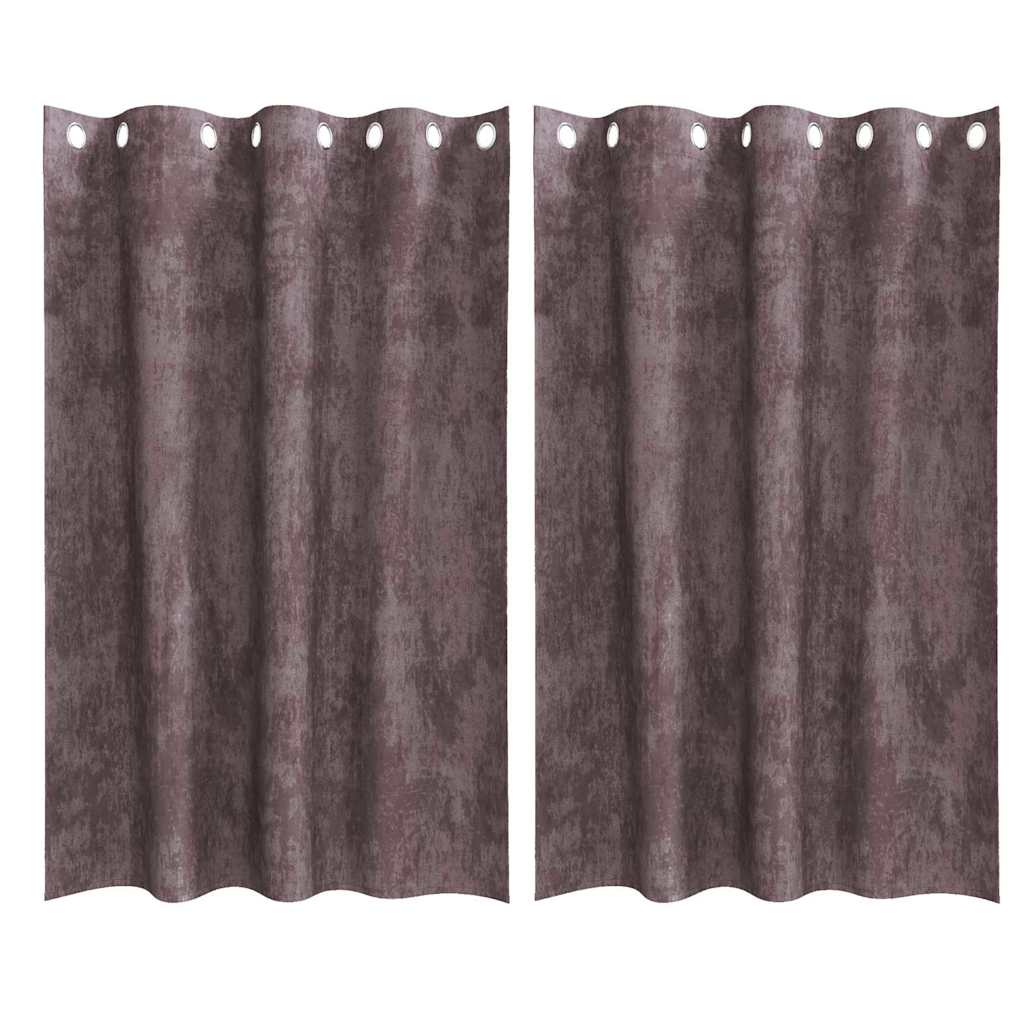 Tende in Velluto 2 pz Marrone 175 x 140 cm Velluto