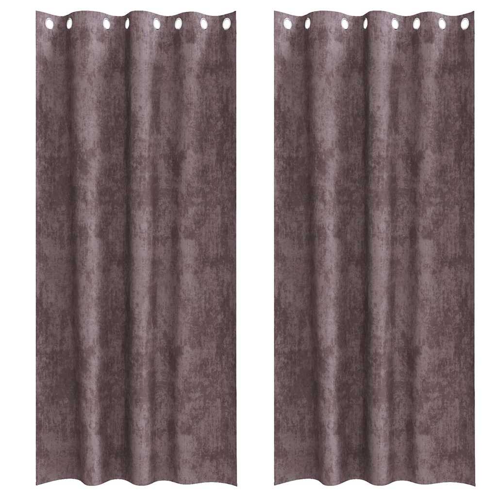 Tende in Velluto 2 pz Marrone 225 x 140 cm Velluto