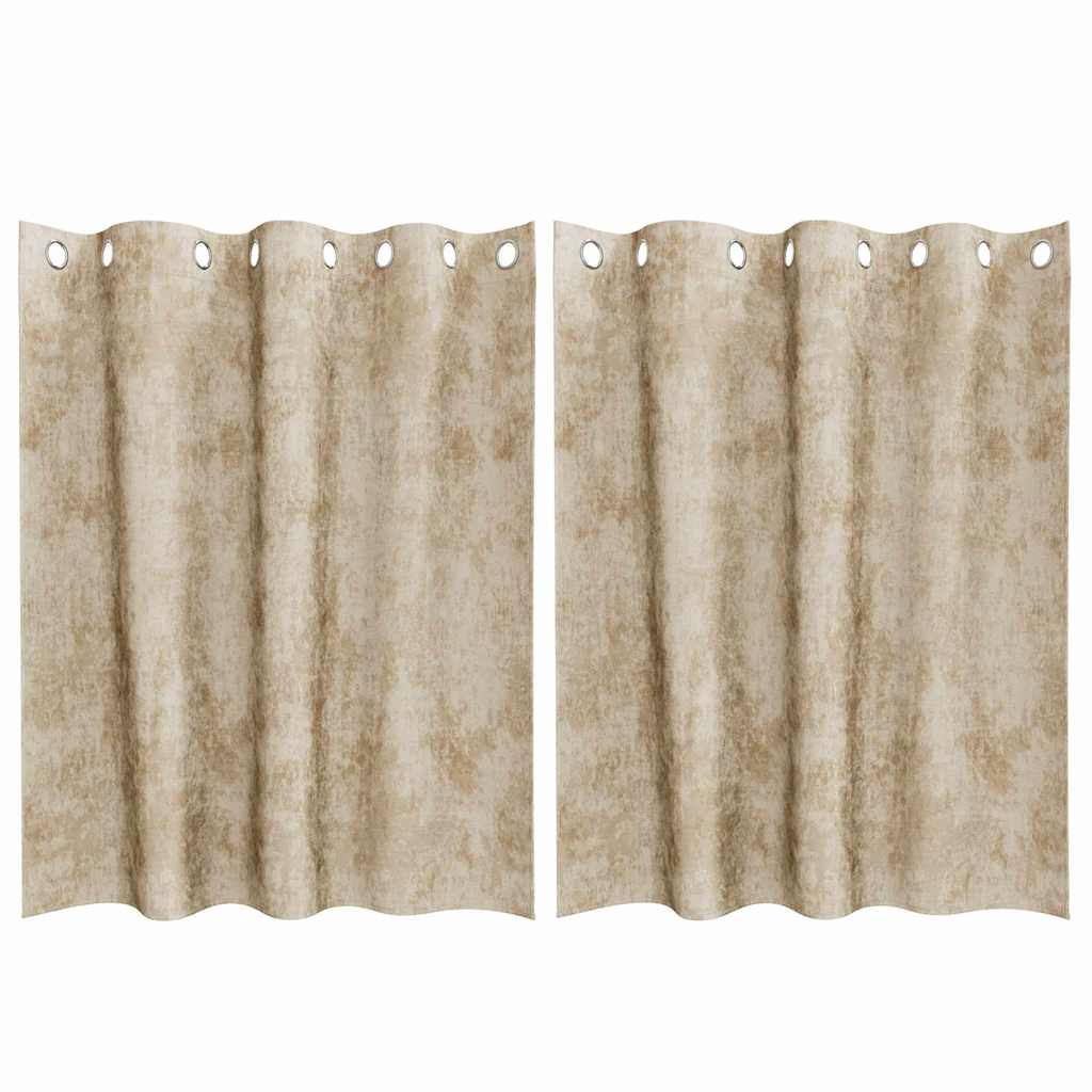 Tende in Velluto 2 pz Crema 140 x 140 cm Velluto