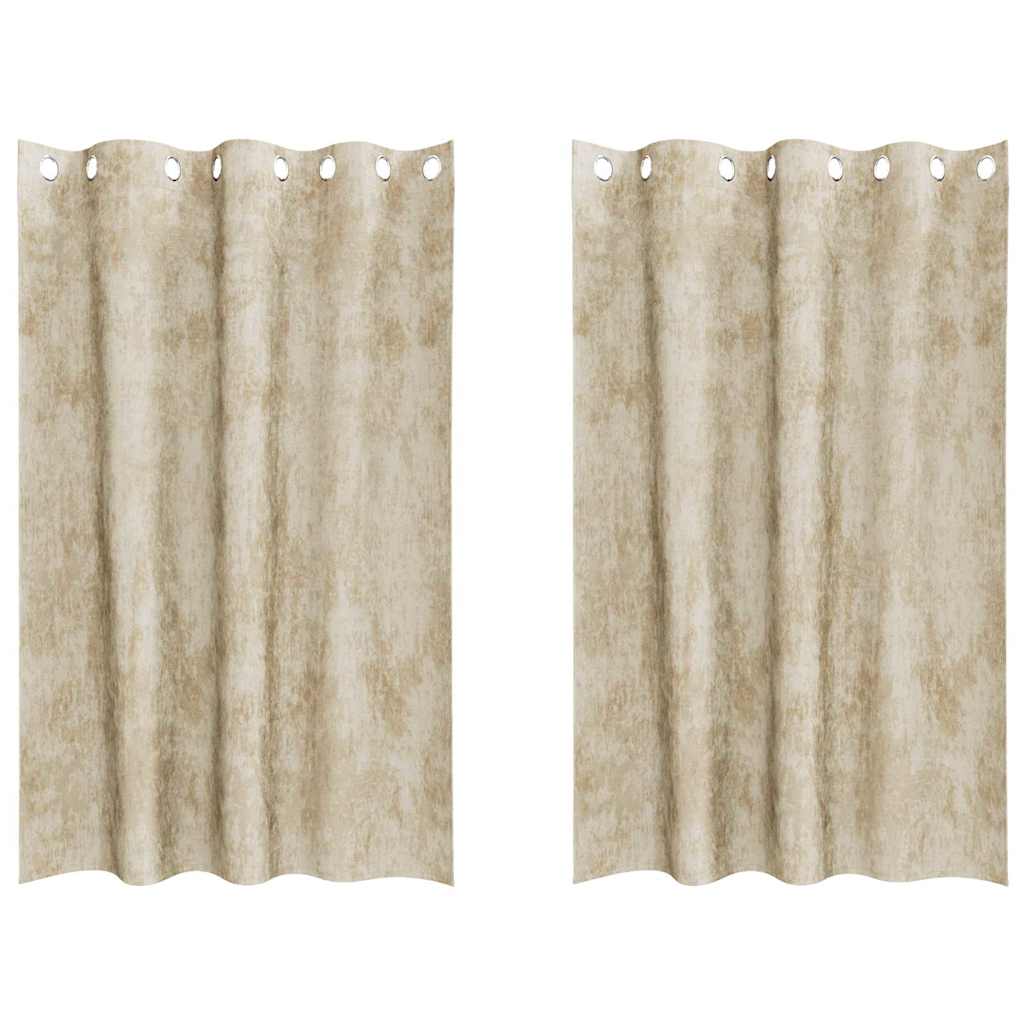 Tende in Velluto 2 pz Crema 175 x 140 cm Velluto