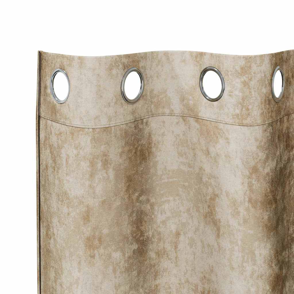 Tende in Velluto 2 pz Crema 245 x 140 cm Velluto