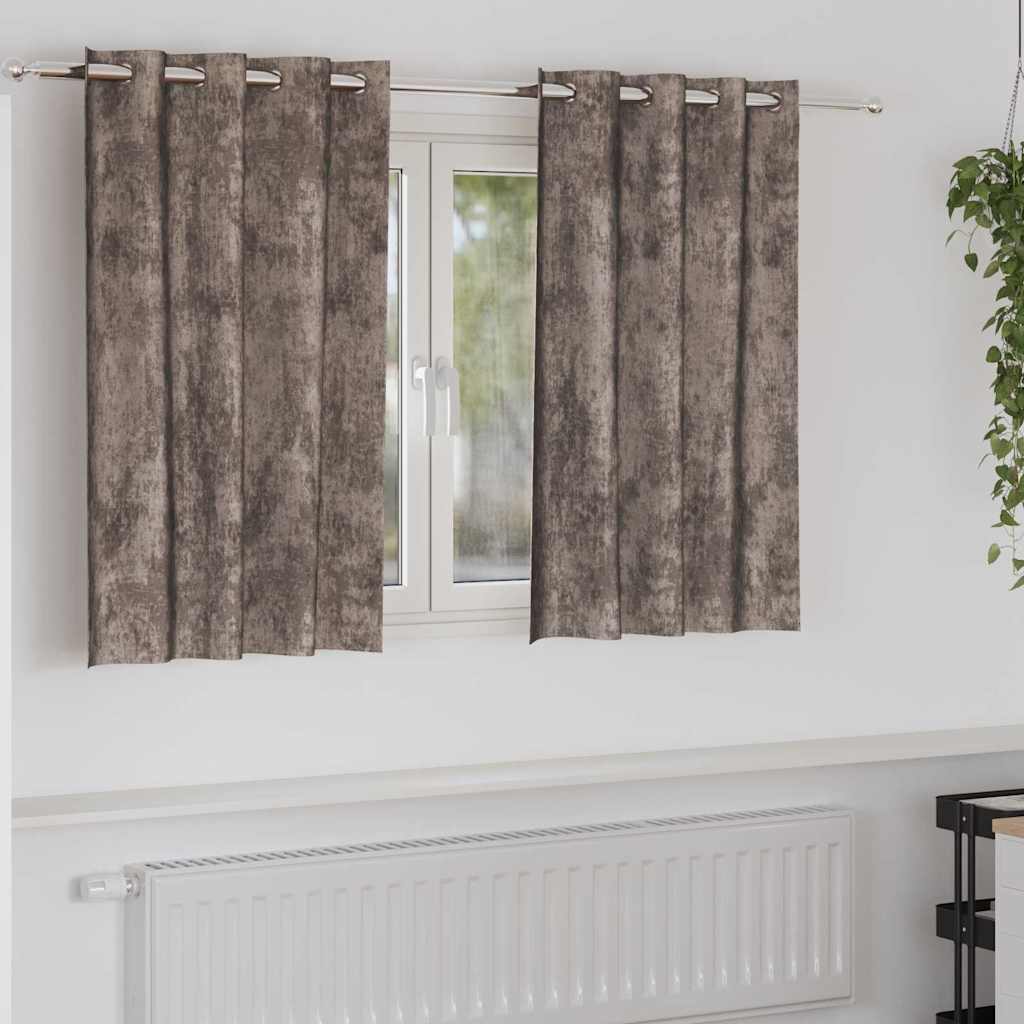 Tende in Velluto 2 pz Cappuccino 140 x 140 cm Velluto