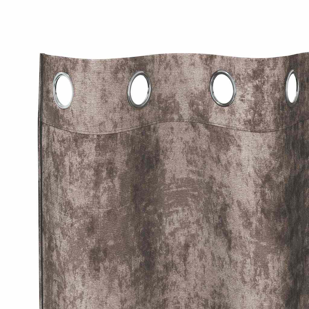 Tende in Velluto 2 pz Cappuccino 140 x 140 cm Velluto
