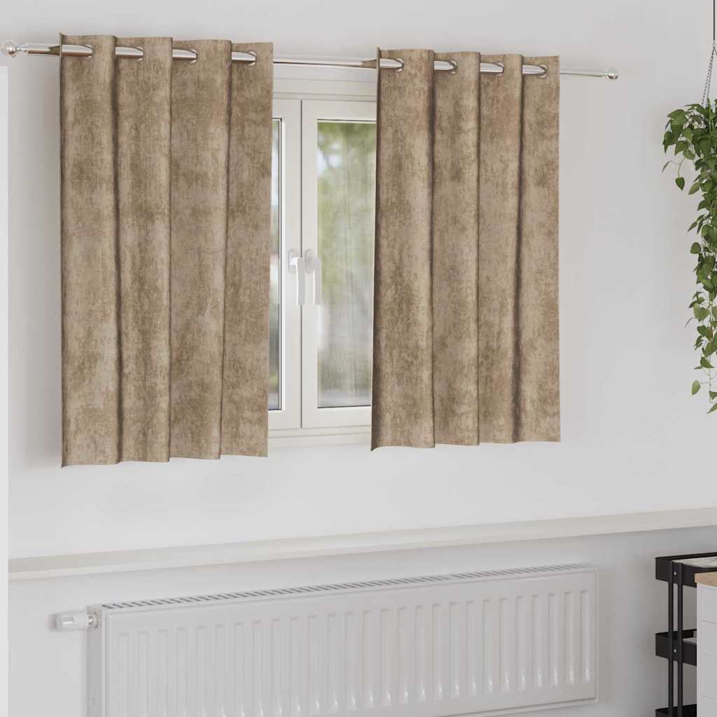 Tende in Velluto 2 pz Champagne 140 x 140 cm Velluto