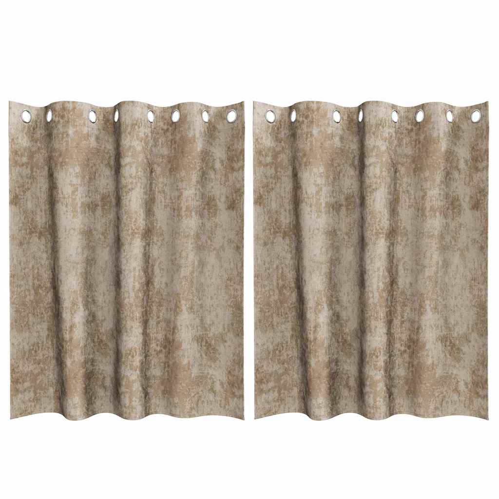 Tende in Velluto 2 pz Champagne 140 x 140 cm Velluto