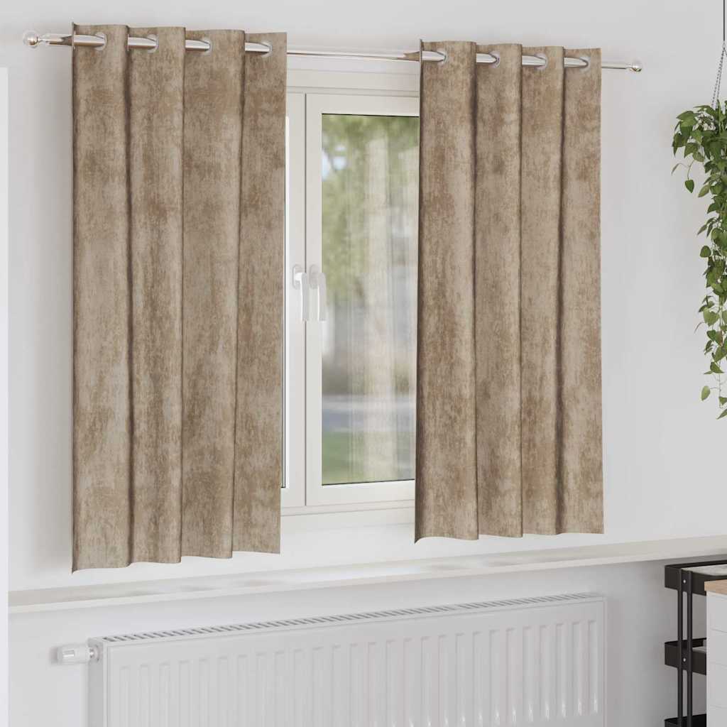 Tende in Velluto 2 pz Champagne 175 x 140 cm Velluto