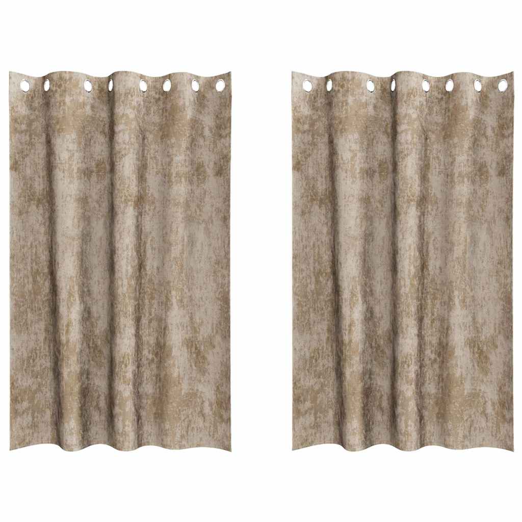 Tende in Velluto 2 pz Champagne 175 x 140 cm Velluto