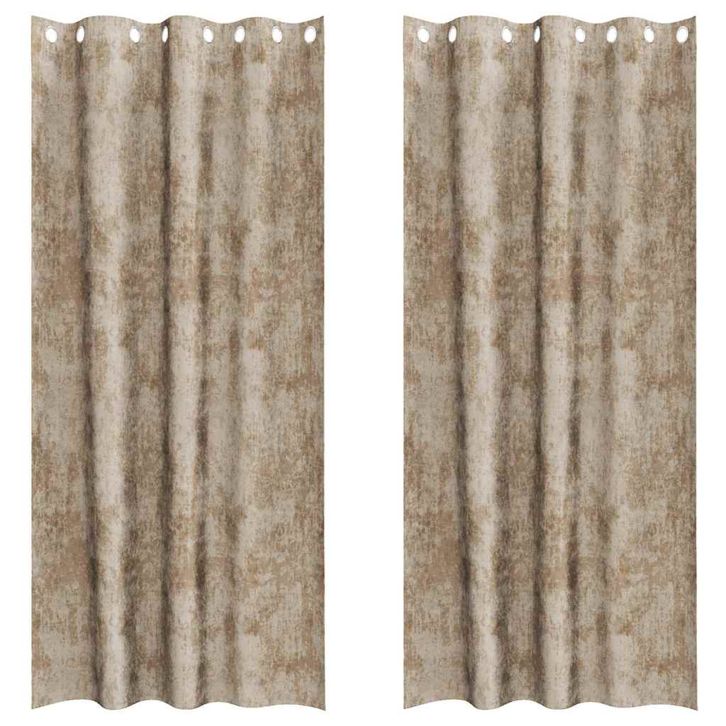 Tende in Velluto 2 pz Champagne 245 x 140 cm Velluto