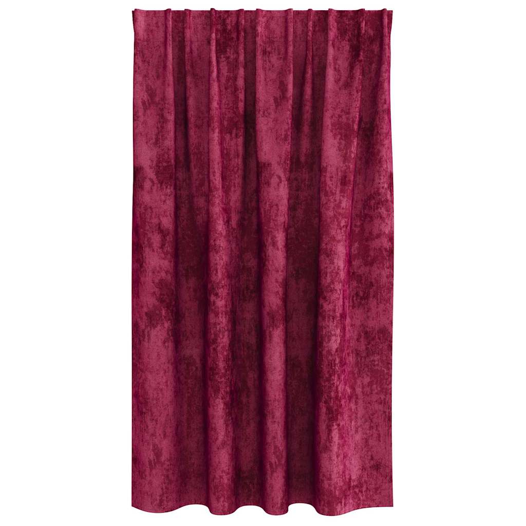 Tende in Velluto 2 pz Rosso vino 140 x 140 cm Velluto