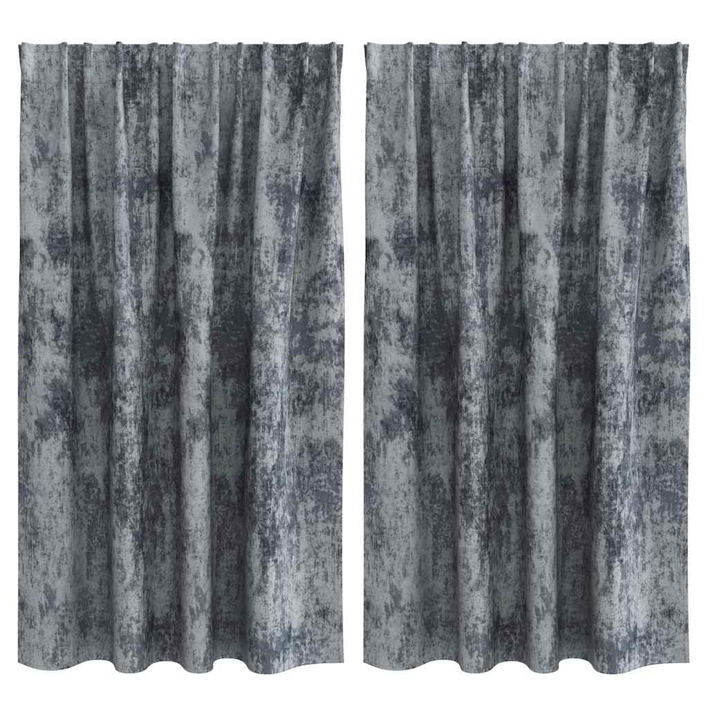 Tende in Velluto 2 pz Grigio Argento 140 x 140 cm Velluto