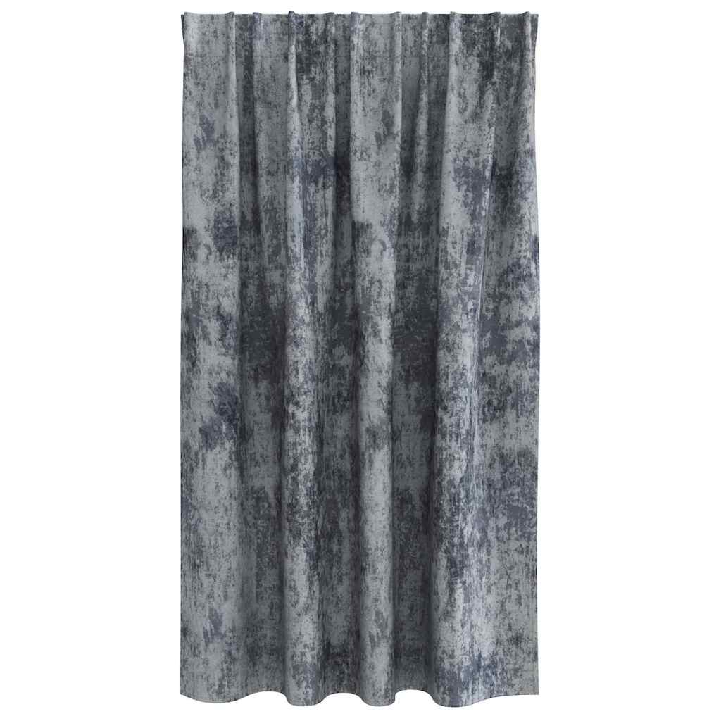 Tende in Velluto 2 pz Grigio Argento 140 x 140 cm Velluto