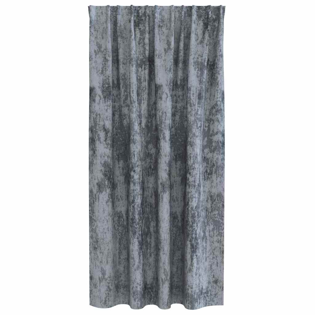 Tende in Velluto 2 pz Grigio Argento 175 x 140 cm Velluto