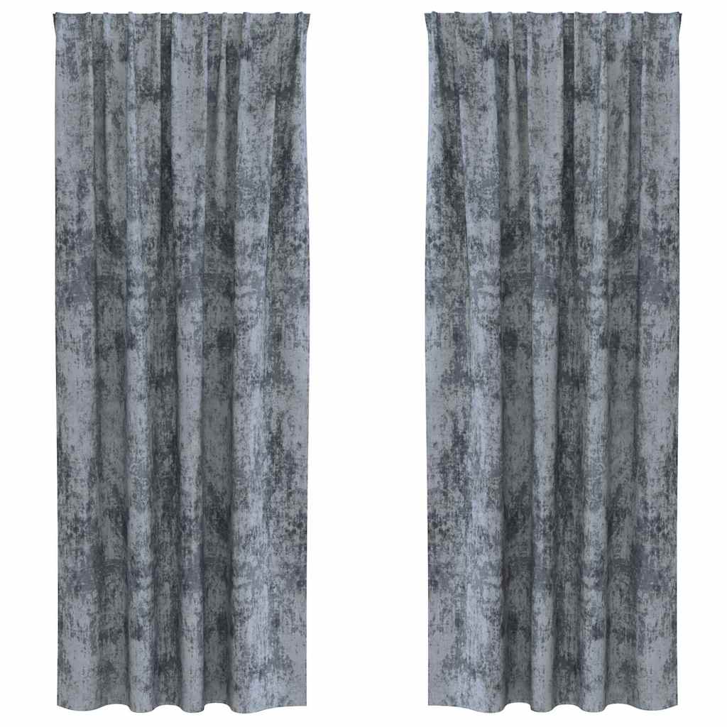 Tende in Velluto 2 pz Grigio Argento 225 x 140 cm Velluto