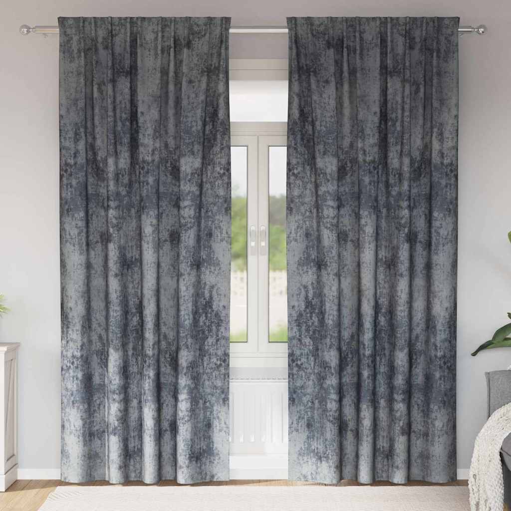 Tende in Velluto 2 pz Grigio Argento 260 x 140 cm Velluto