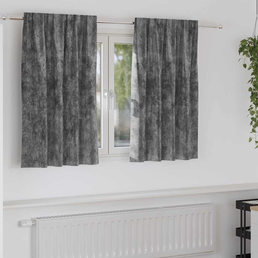Tende in Velluto 2 pz Grigio 140 x 140 cm Velluto