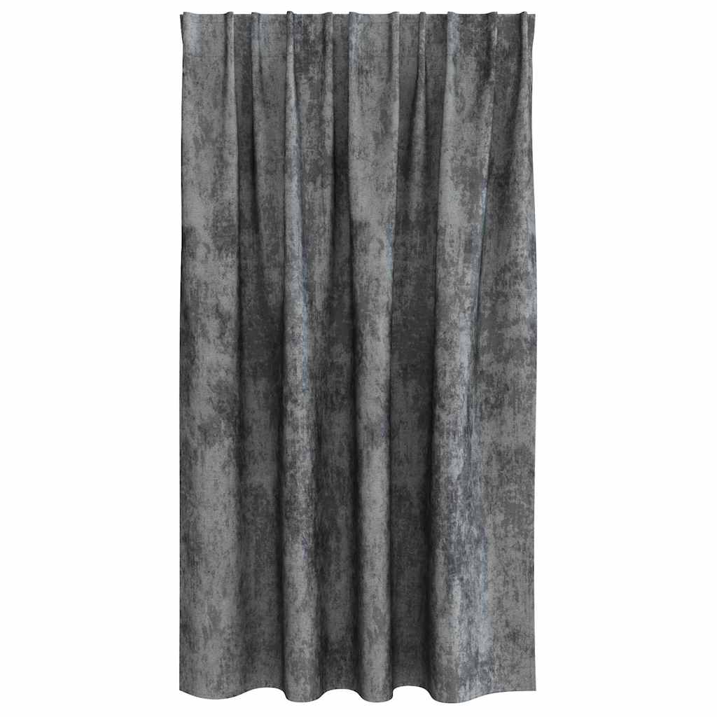 Tende in Velluto 2 pz Grigio 140 x 140 cm Velluto