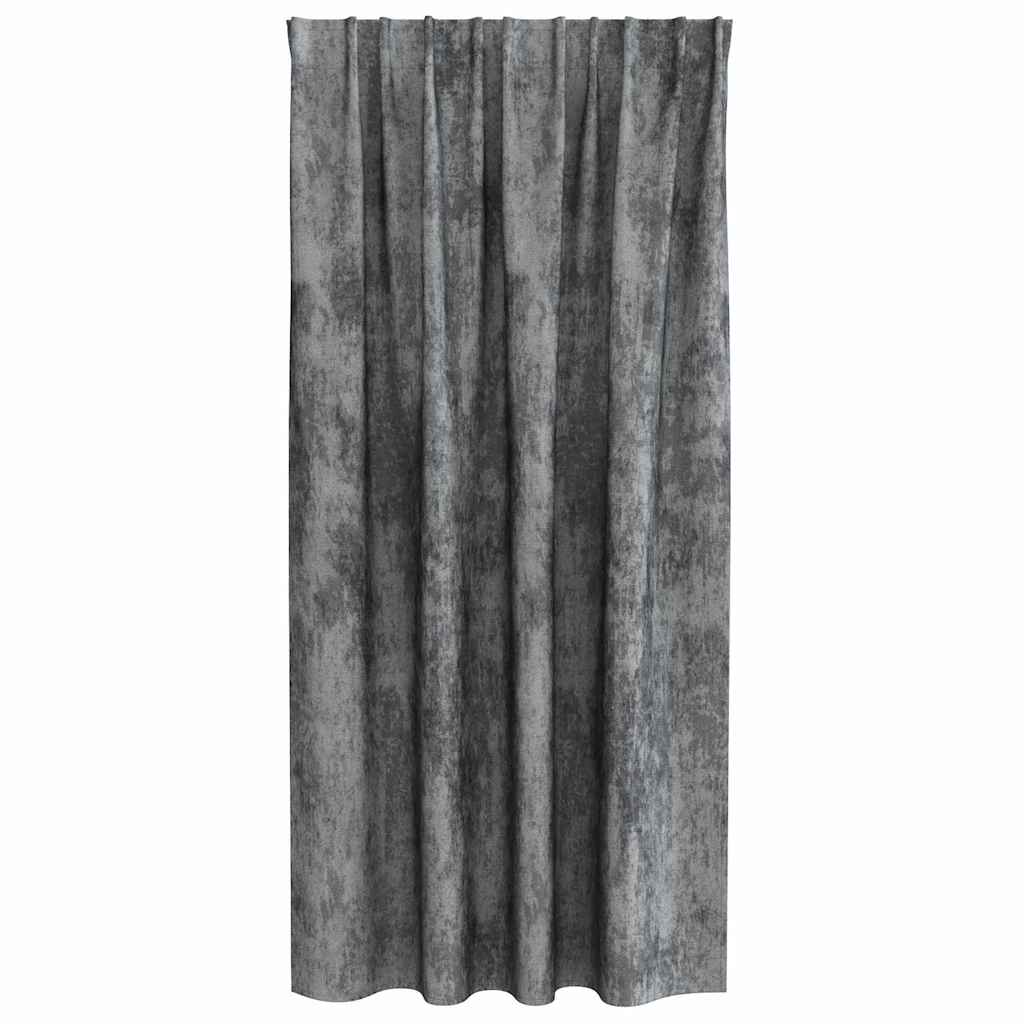 Tende in Velluto 2 pz Grigio 175 x 140 cm Velluto