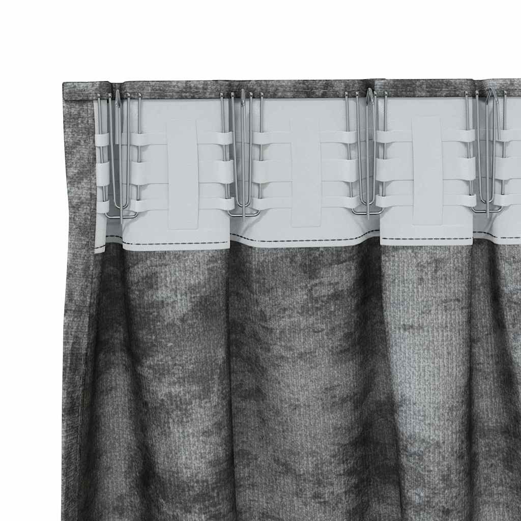 Tende in Velluto 2 pz Grigio 175 x 140 cm Velluto