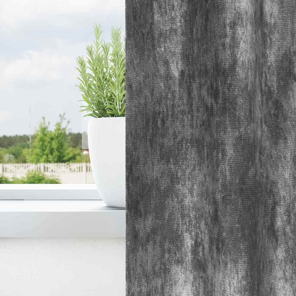 Tende in Velluto 2 pz Grigio 225 x 140 cm Velluto