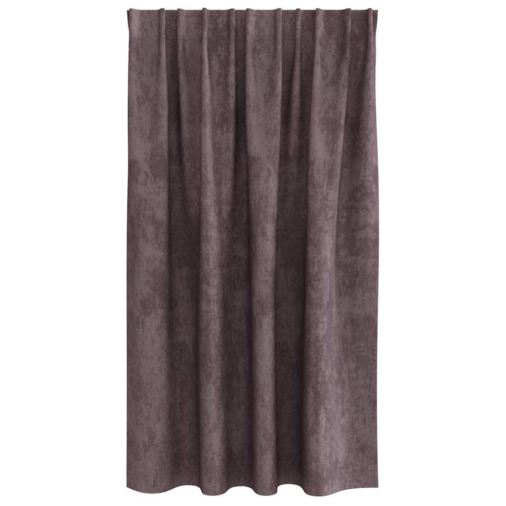 Tende in Velluto 2 pz Marrone 140 x 140 cm Velluto