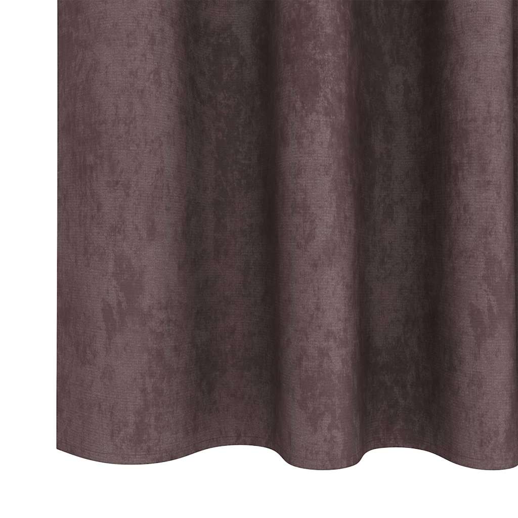 Tende in Velluto 2 pz Marrone 140 x 140 cm Velluto