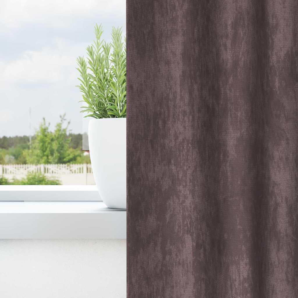 Tende in Velluto 2 pz Marrone 245 x 140 cm Velluto