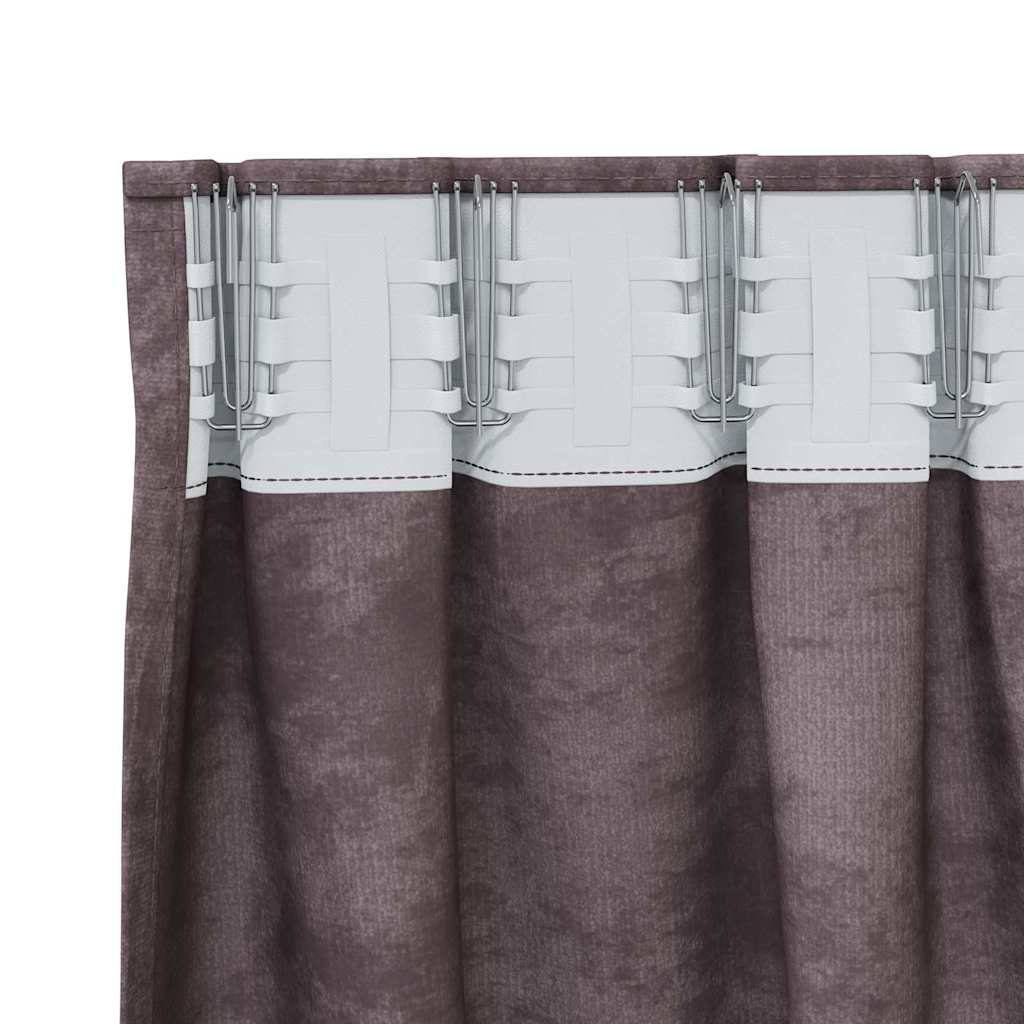 Tende in Velluto 2 pz Marrone 245 x 140 cm Velluto