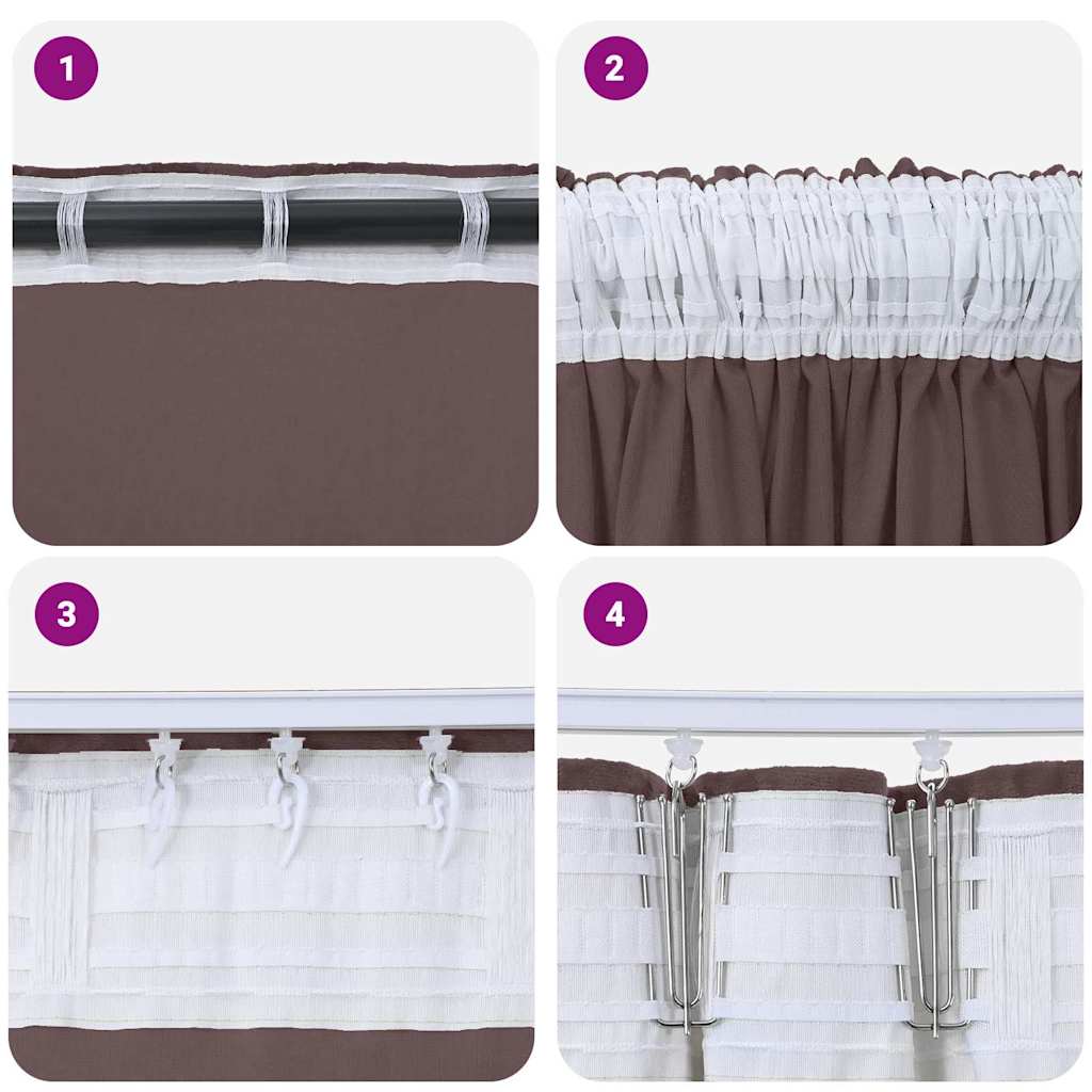 Tende in Velluto 2 pz Marrone 260 x 140 cm Velluto