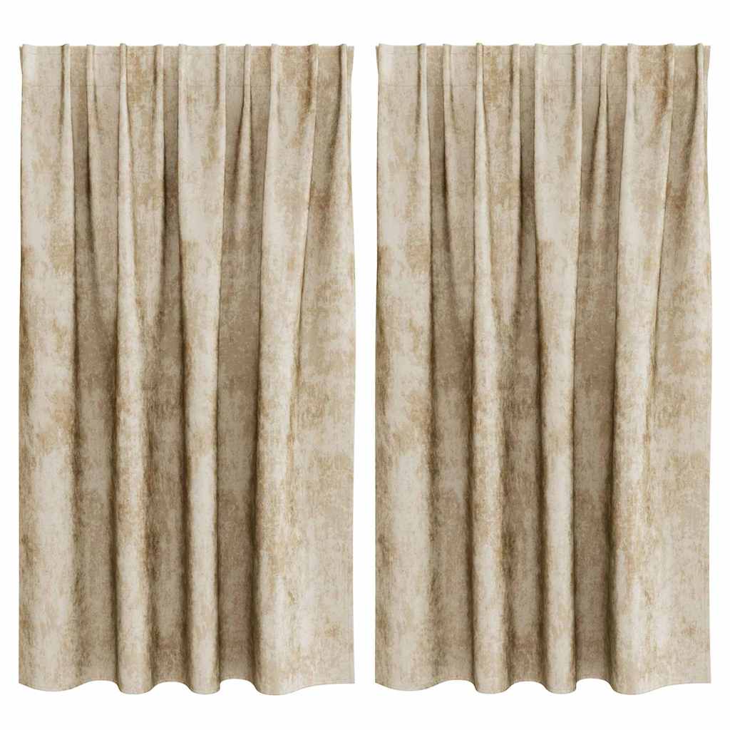 Tende in Velluto 2 pz Crema 140 x 140 cm Velluto