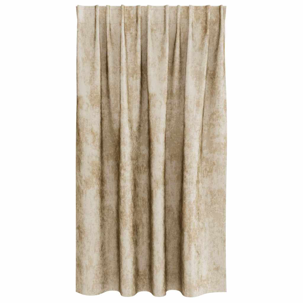 Tende in Velluto 2 pz Crema 140 x 140 cm Velluto