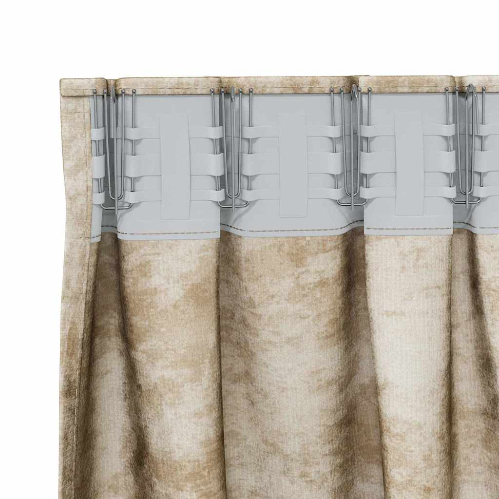 Tende in Velluto 2 pz Crema 260 x 140 cm Velluto