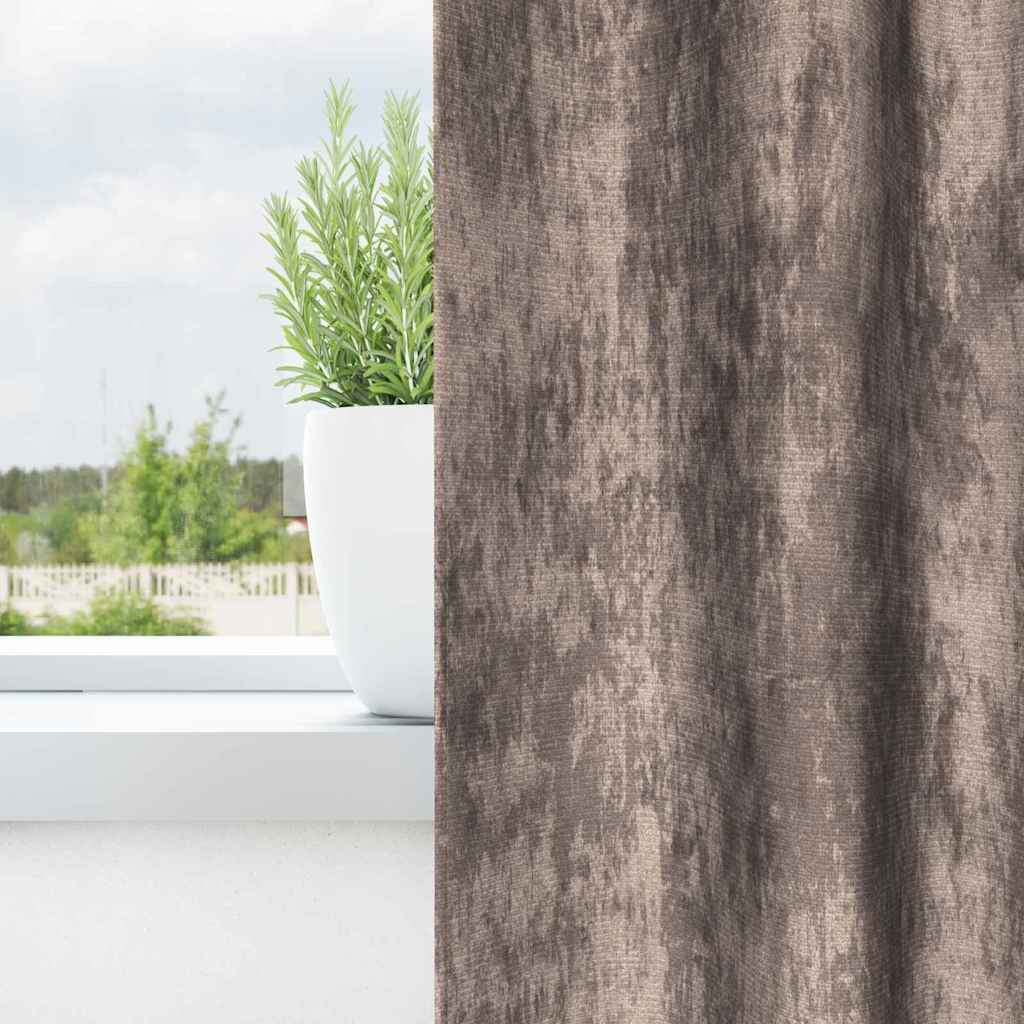 Tende in Velluto 2 pz Cappuccino 225 x 140 cm Velluto