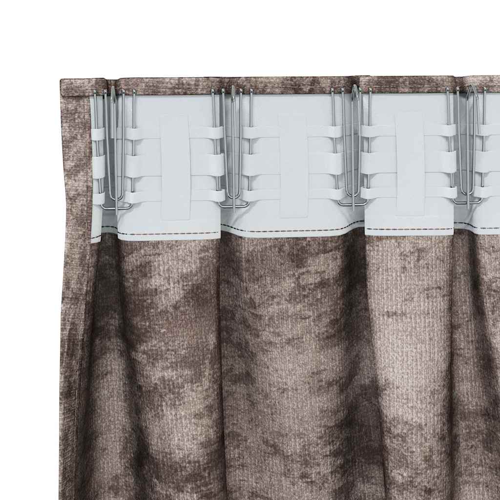 Tende in Velluto 2 pz Cappuccino 225 x 140 cm Velluto