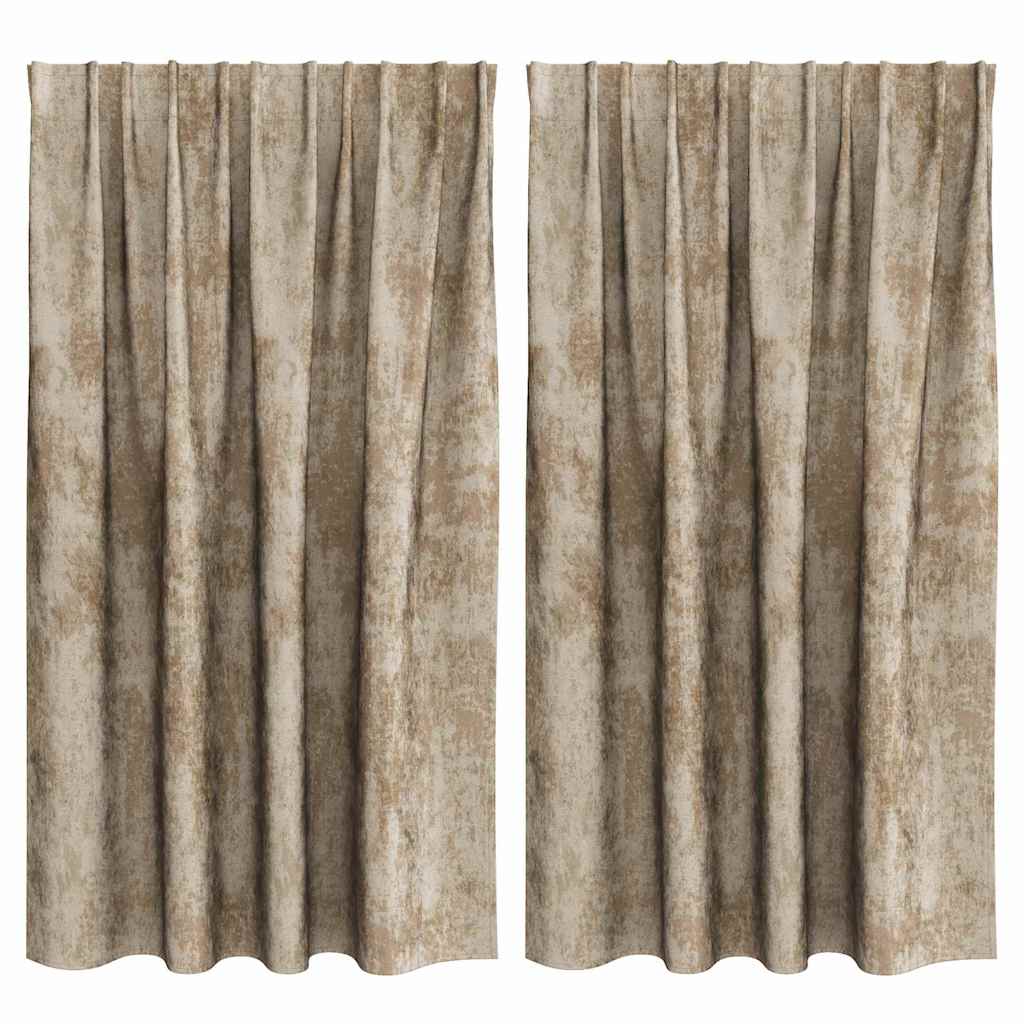 Tende in Velluto 2 pz Champagne 140 x 140 cm Velluto