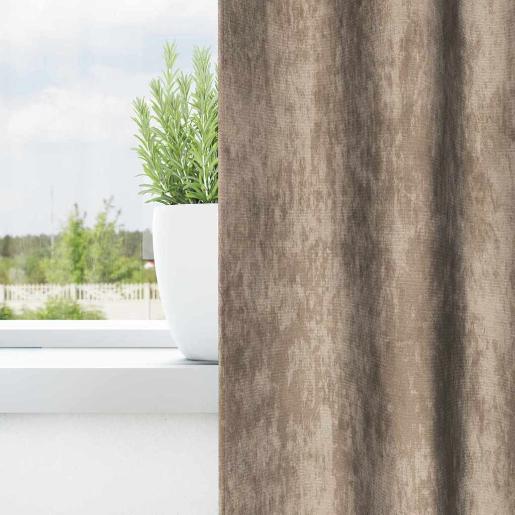 Tende in Velluto 2 pz Champagne 140 x 140 cm Velluto