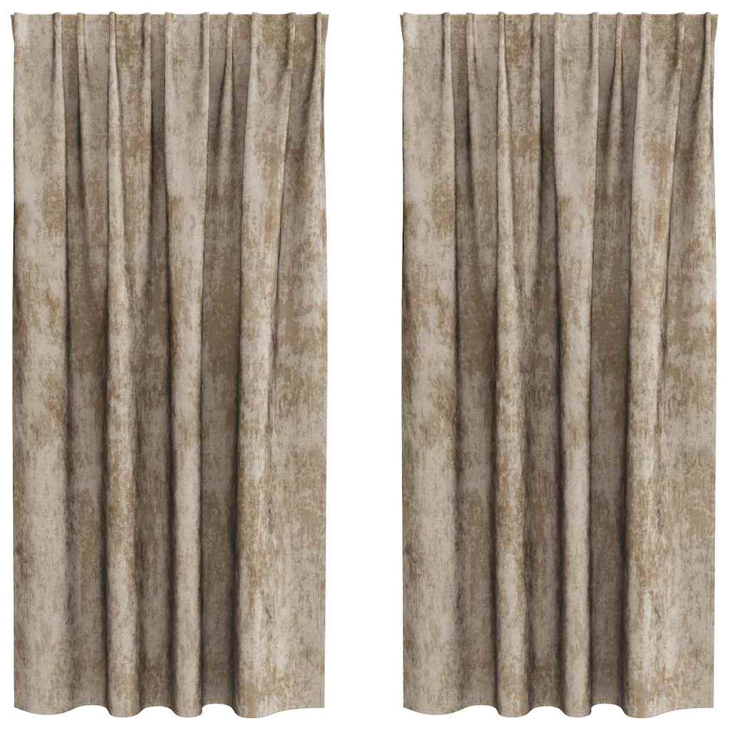 Tende in Velluto 2 pz Champagne 175 x 140 cm Velluto