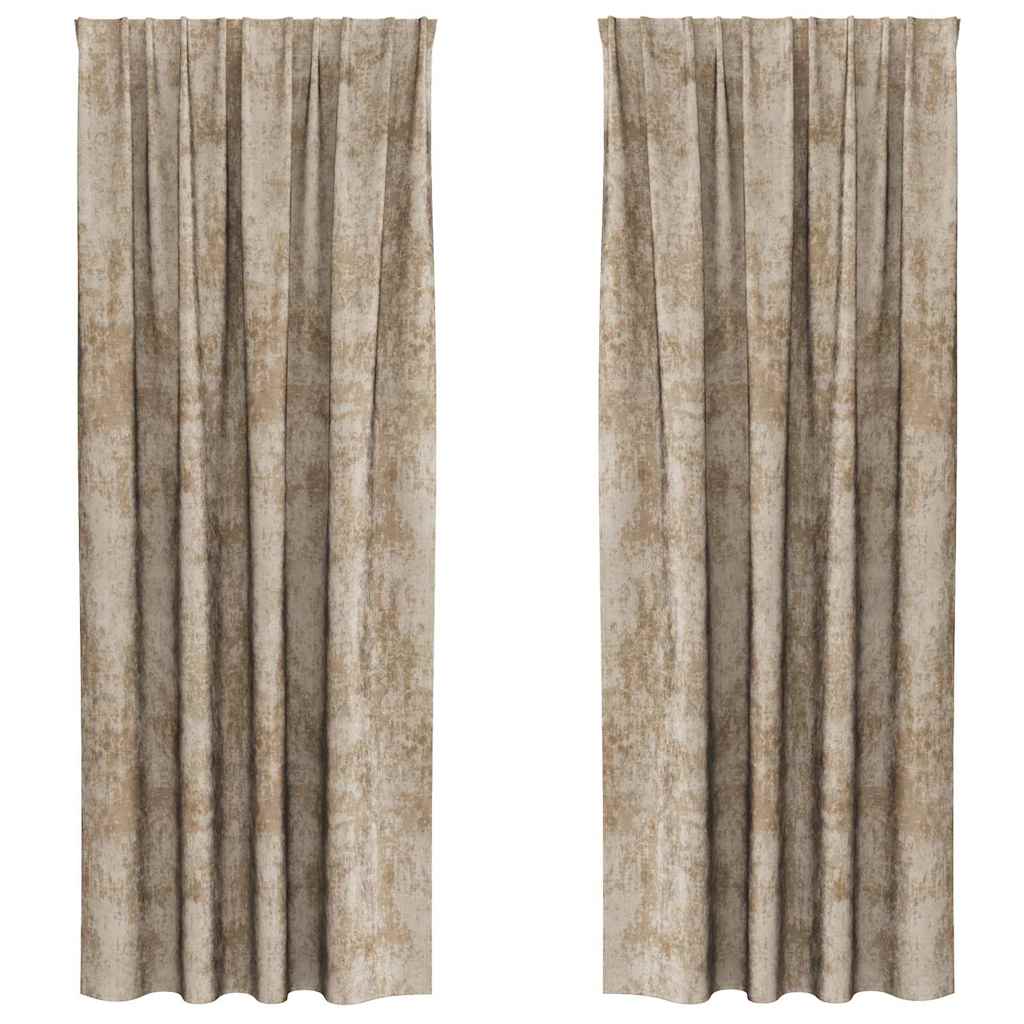 Tende in Velluto 2 pz Champagne 225 x 140 cm Velluto