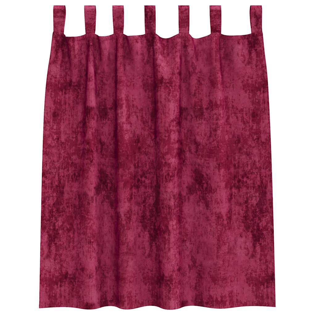 Tende in Velluto 2 pz Rosso Vino 140 x 140 cm Velluto