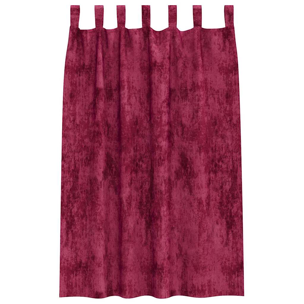 Tende in Velluto 2 pz Rosso vino 175 x 140 cm Velluto