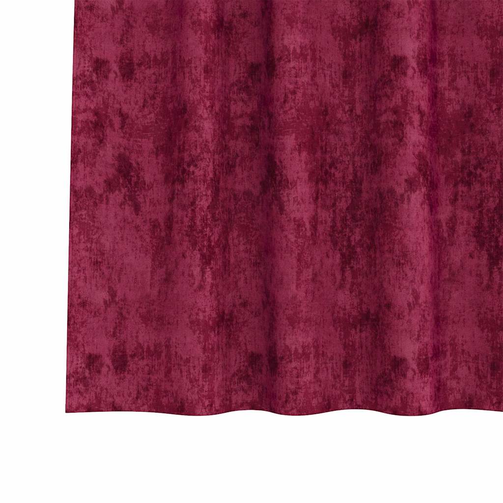 Tende in Velluto 2 pz Rosso vino 175 x 140 cm Velluto