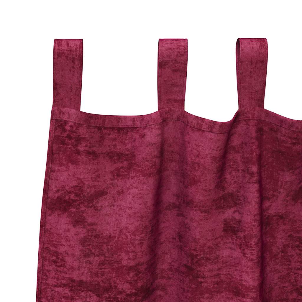 Tende in Velluto 2 pz Rosso vino 225 x 140 cm Velluto