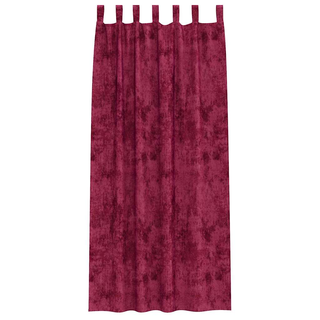 Tende in Velluto 2 pz Rosso vino 245 x 140 cm Velluto