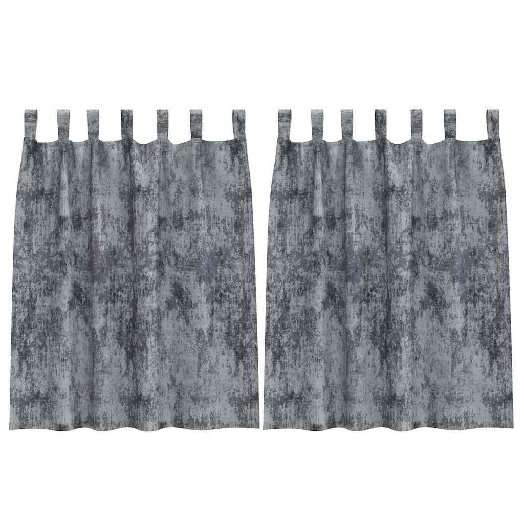Tende in Velluto 2 pz Grigio Argento 140 x 140 cm Velluto