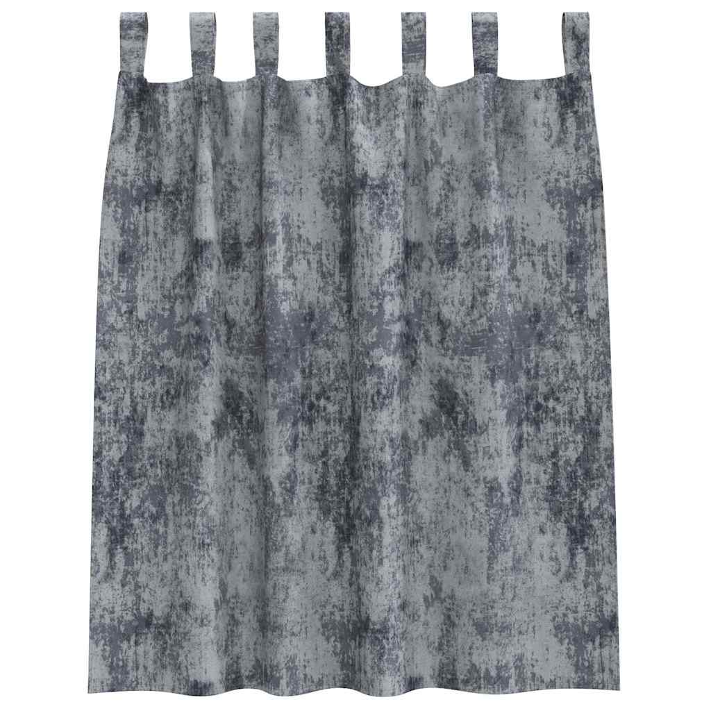 Tende in Velluto 2 pz Grigio Argento 140 x 140 cm Velluto