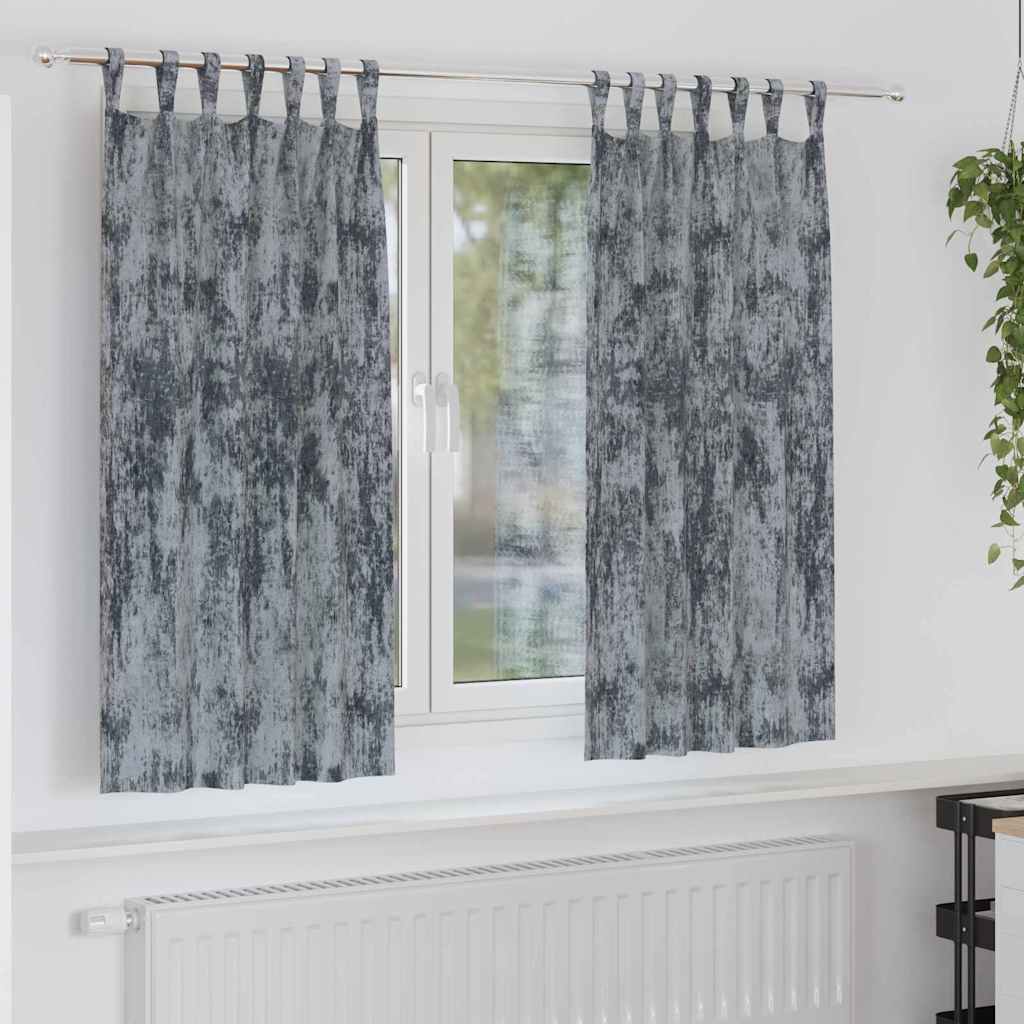 Tende in Velluto 2 pz Grigio Argento 175 x 140 cm Velluto