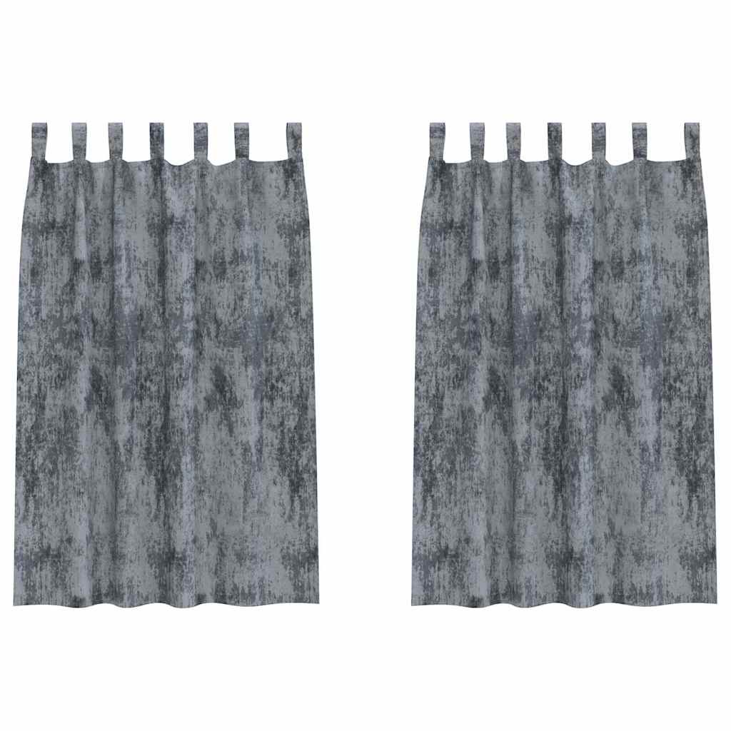 Tende in Velluto 2 pz Grigio Argento 175 x 140 cm Velluto