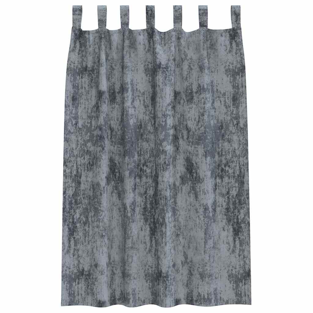 Tende in Velluto 2 pz Grigio Argento 175 x 140 cm Velluto