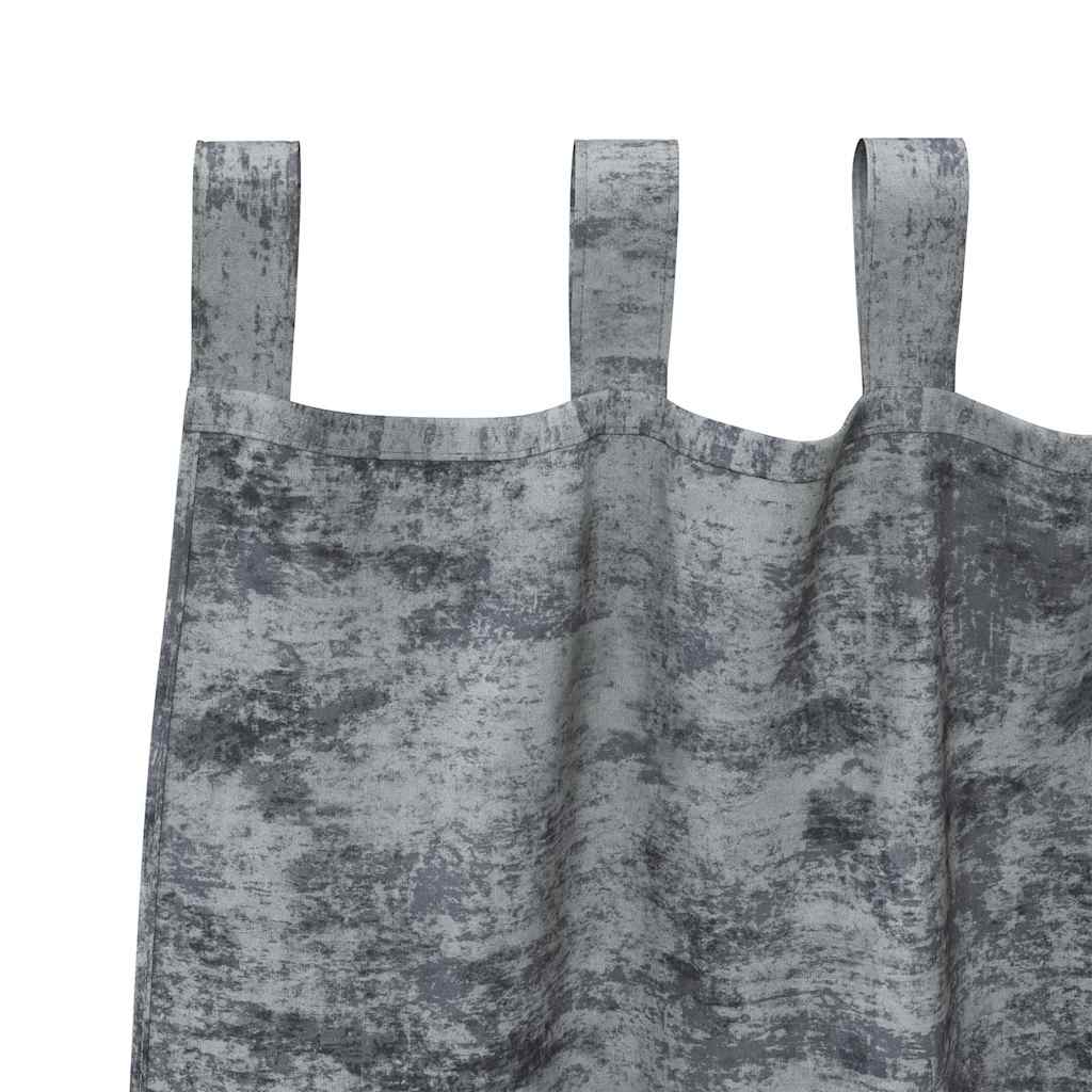 Tende in Velluto 2 pz Grigio Argento 245 x 140 cm Velluto