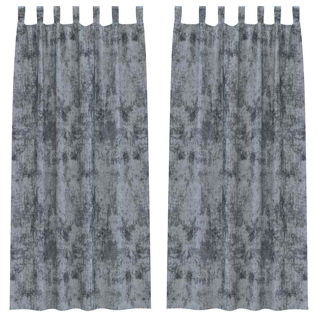 Tende in Velluto 2 pz Grigio Argento 260 x 140 cm Velluto
