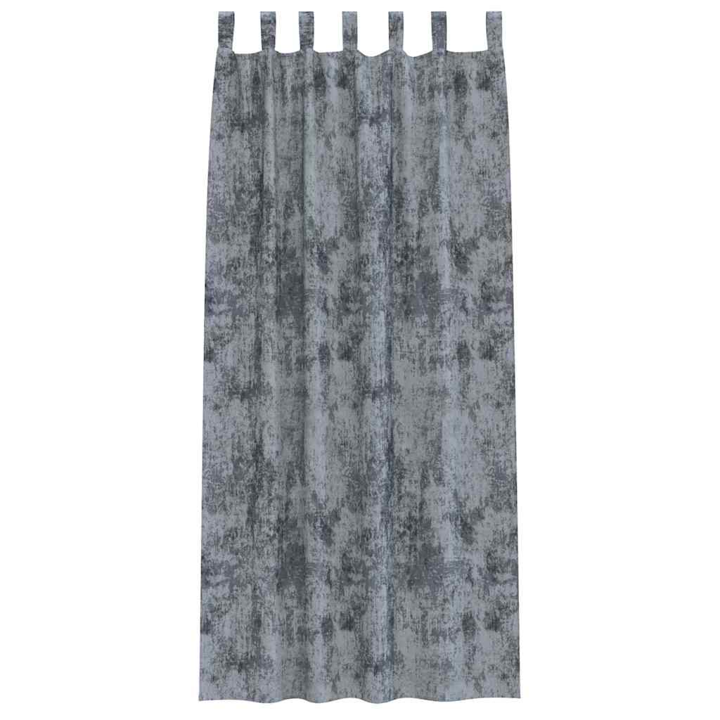 Tende in Velluto 2 pz Grigio Argento 260 x 140 cm Velluto